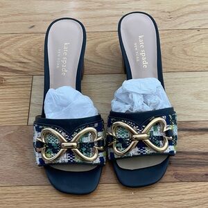 Kate Spade Multicolor Mules with Gold Accent